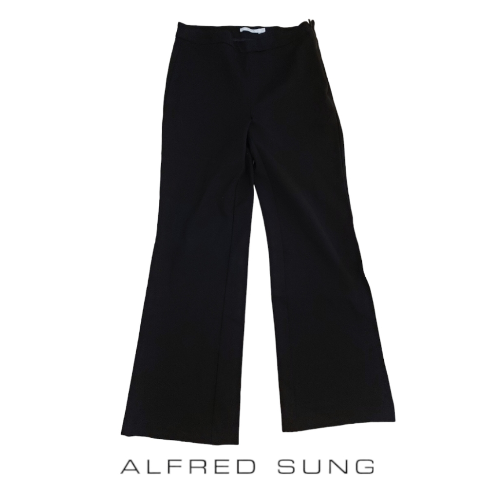 Alfred Sung Black Wide Leg Slight Flare Pants